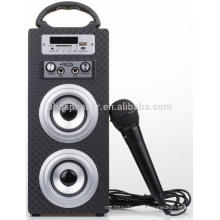 mini altavoz de madera del Karaoke del bluetooth con las ranuras MIC FM USB TF / SD pantalla de LED